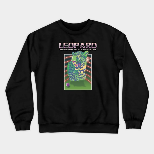 Green leopard head Crewneck Sweatshirt by JKAN